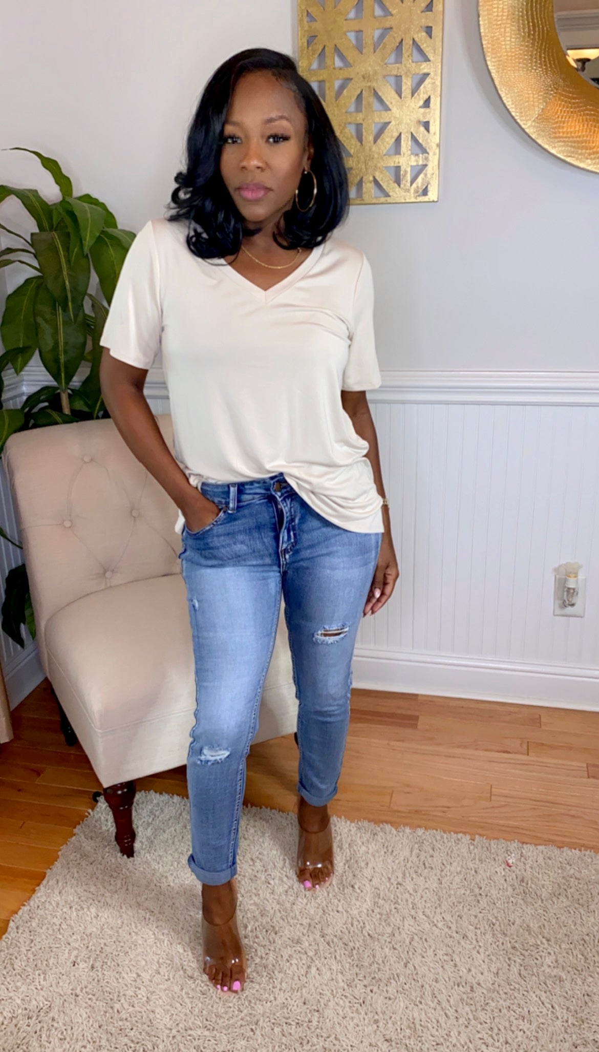 Essential Vneck Top- SHIRT ONLY